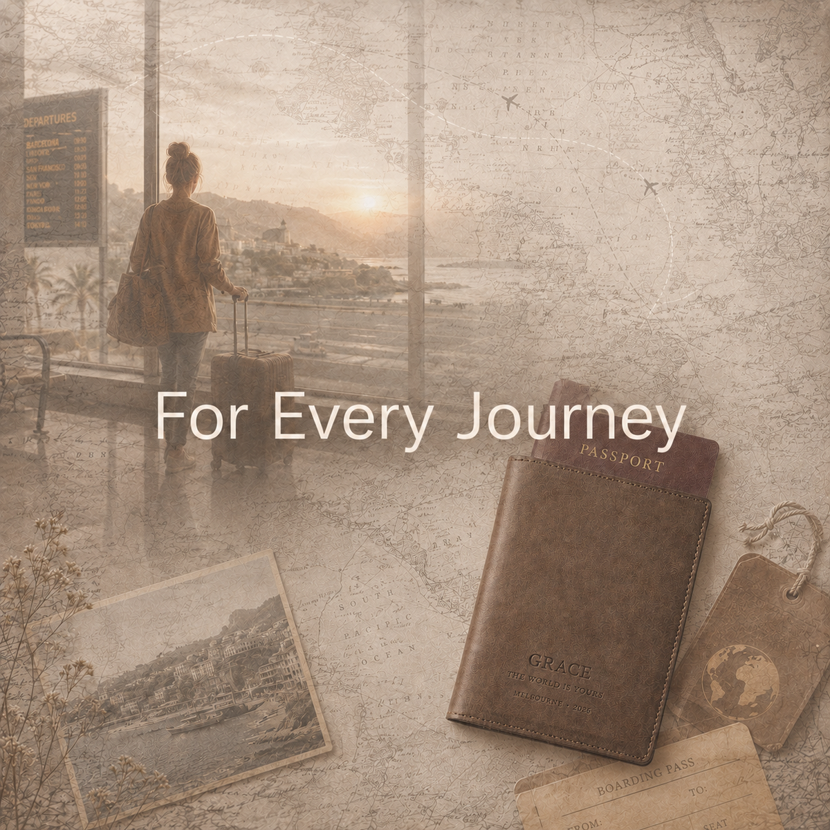Personalised leather travel journal with vintage maps for memorable journeys