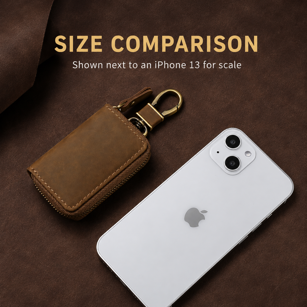 Personalised Compact Leather Car Key Pouch