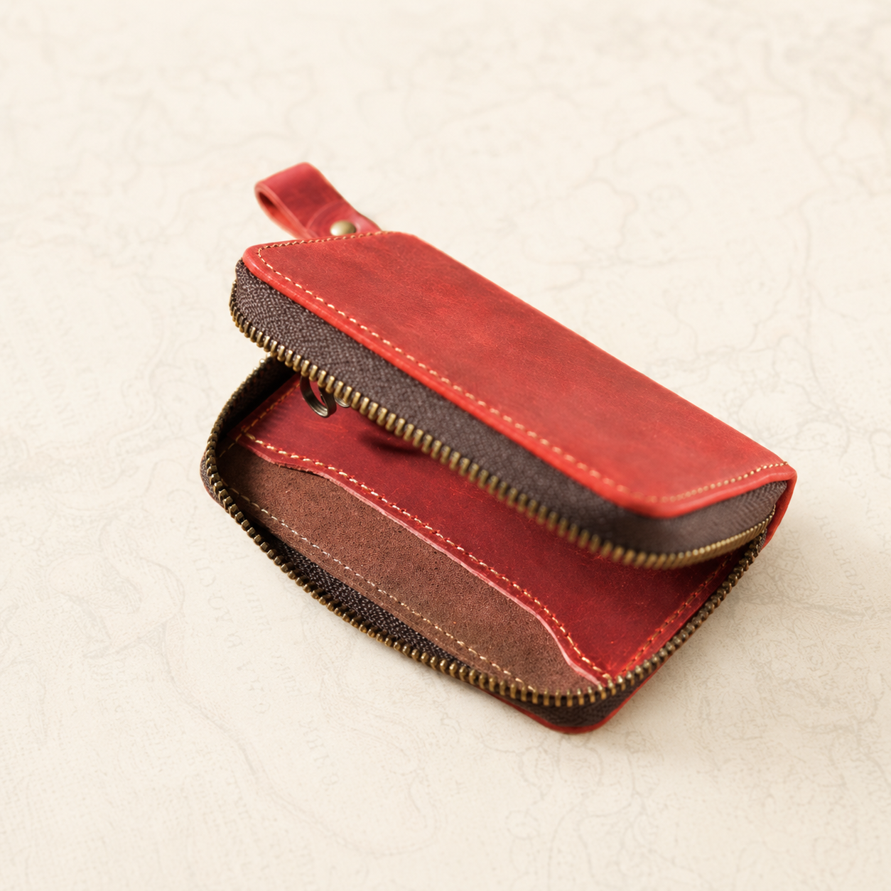 Personalised Crazy Horse Leather Key Pouch