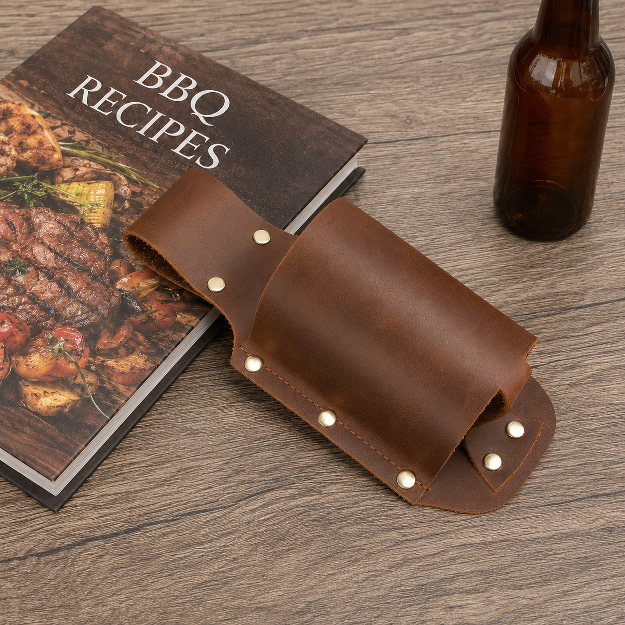 Personalised Crazy Horse Leather Bottle Holder