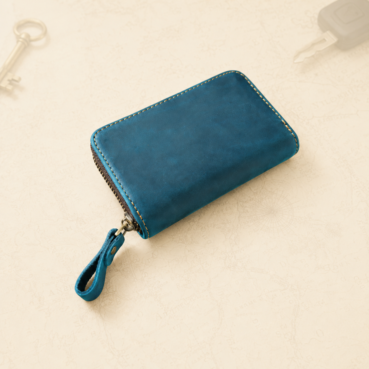 Personalised Crazy Horse Leather Key Pouch