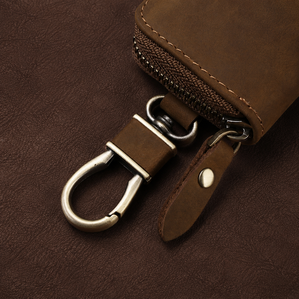 Personalised Compact Leather Car Key Pouch