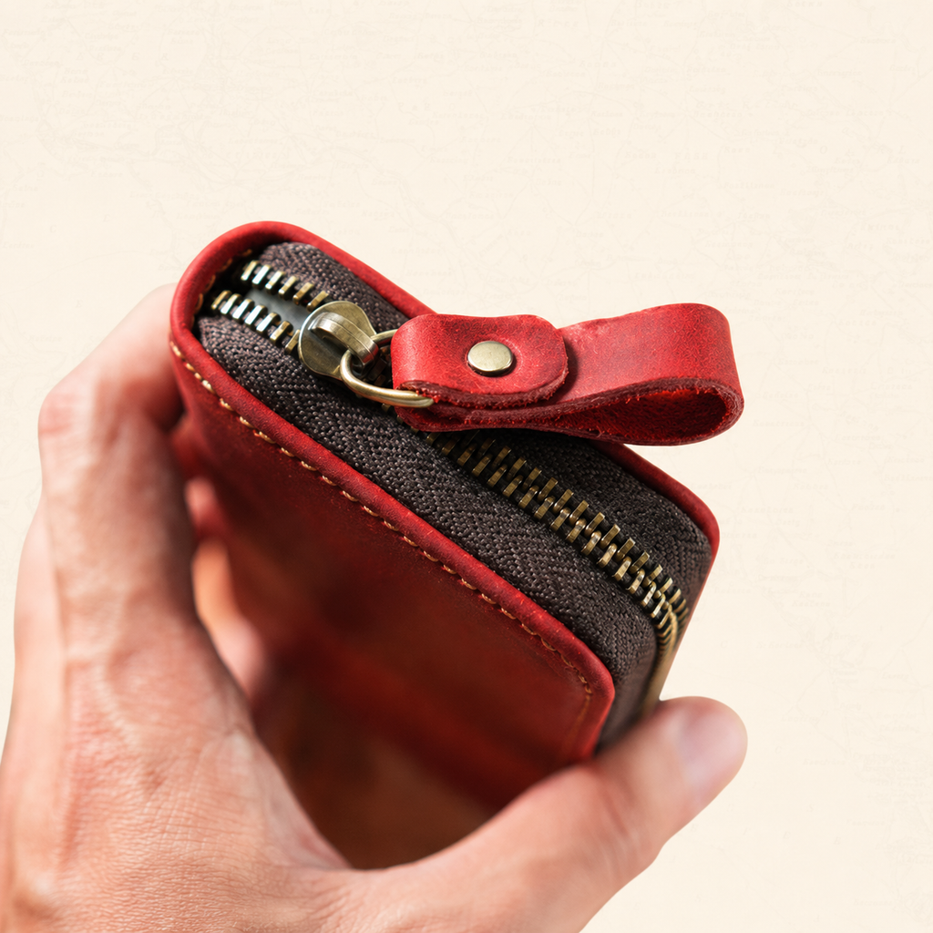 Personalised Crazy Horse Leather Key Pouch