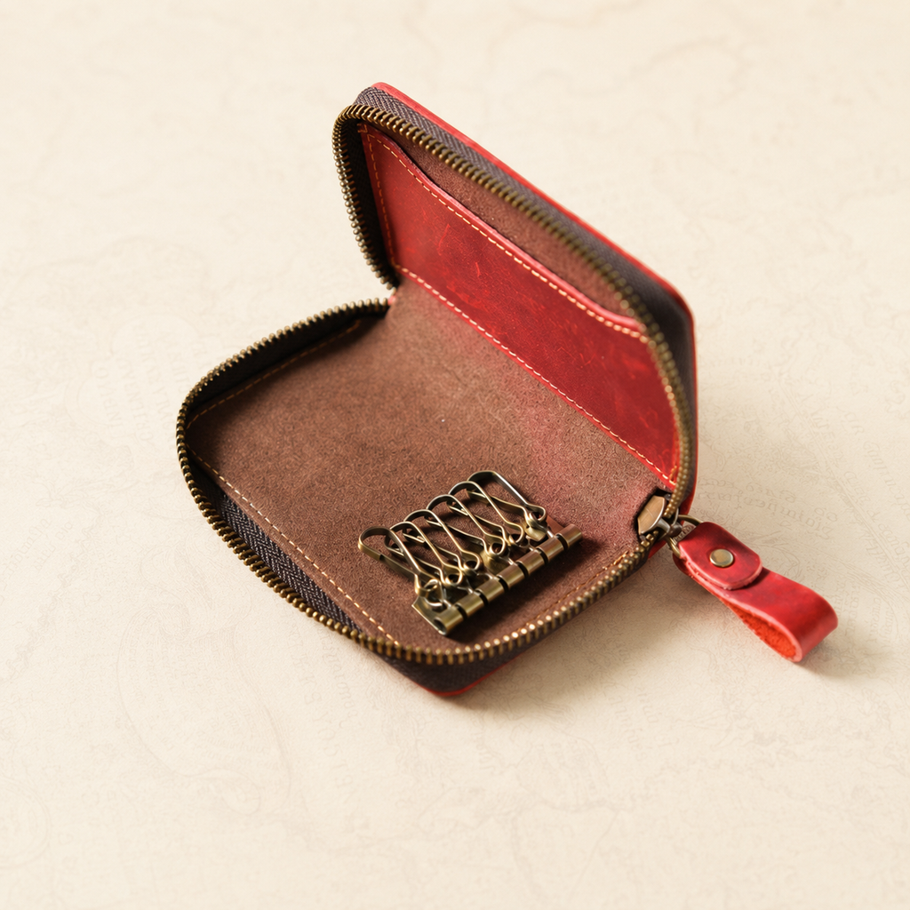 Personalised Crazy Horse Leather Key Pouch