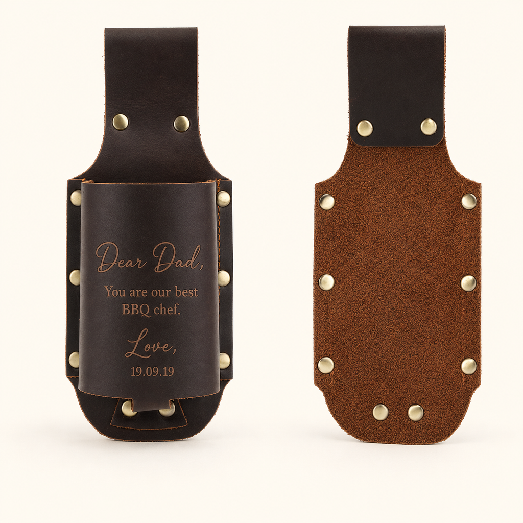 Personalised Crazy Horse Leather Bottle Holder
