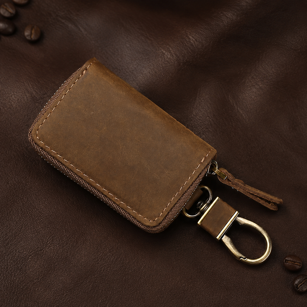 Personalised Compact Leather Car Key Pouch