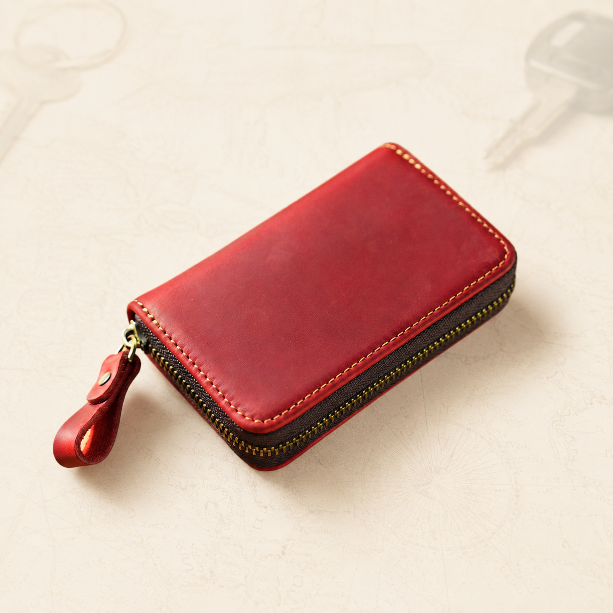 Personalised Crazy Horse Leather Key Pouch