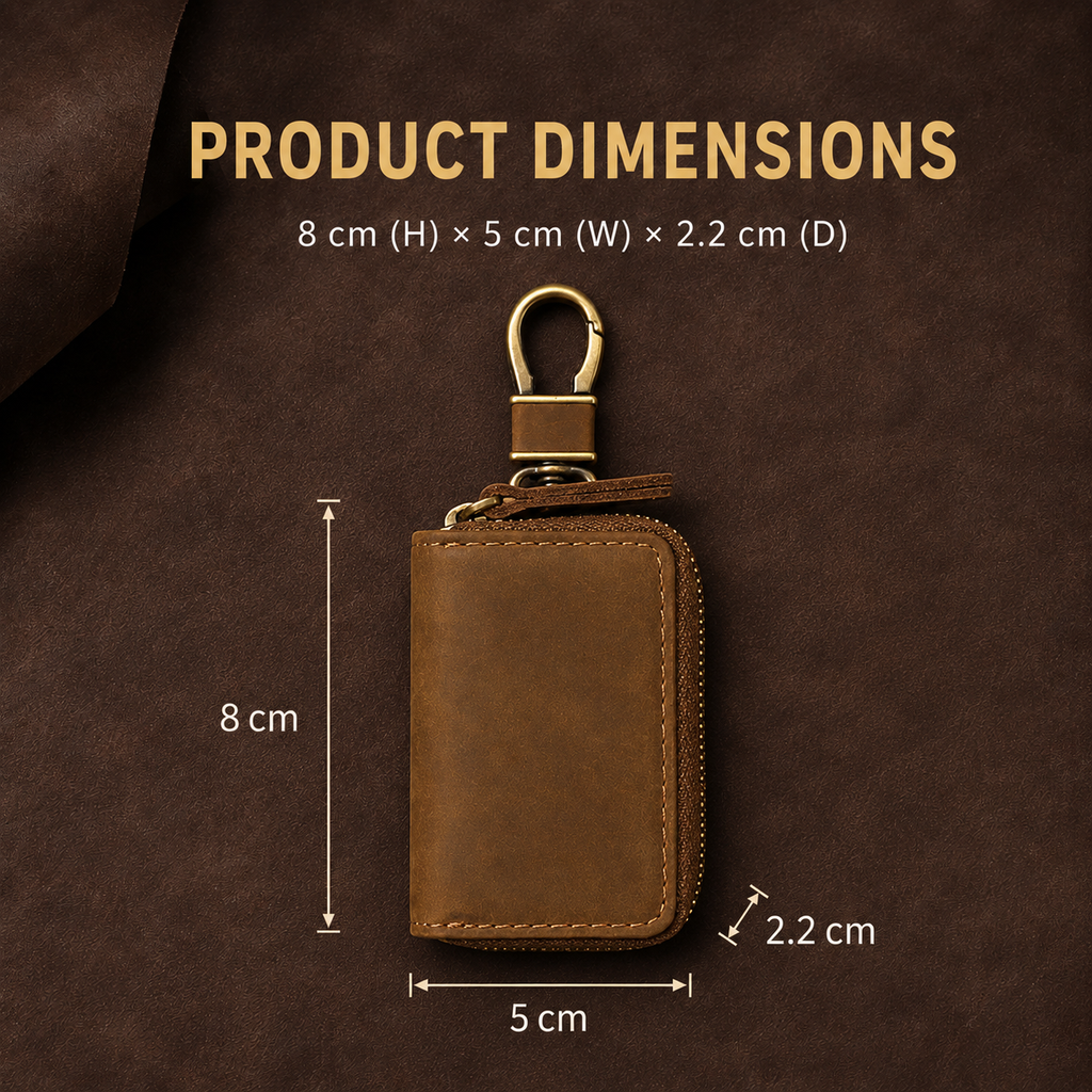Personalised Compact Leather Car Key Pouch