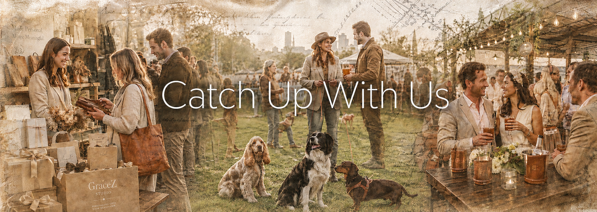 GraceZ Studio community gathering at local gift markets, dog-friendly events and outdoor celebrations