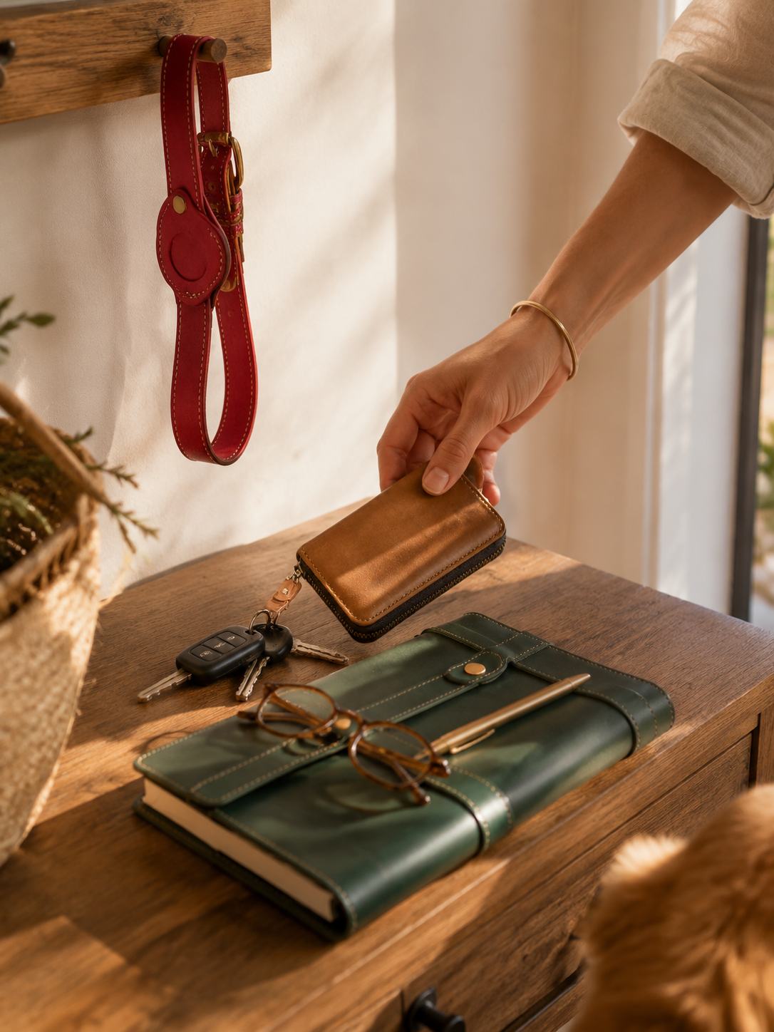 Everyday leather pieces ready to accompany their owner through daily life